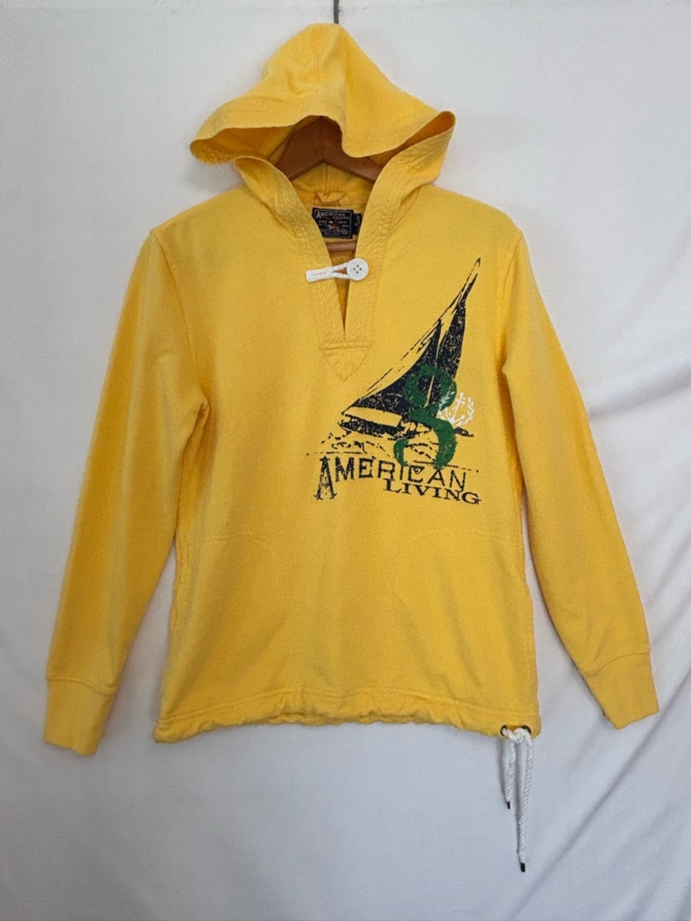 AMERICAN LIVING NWOT Yellow Hooded Sweatshirt Size Small